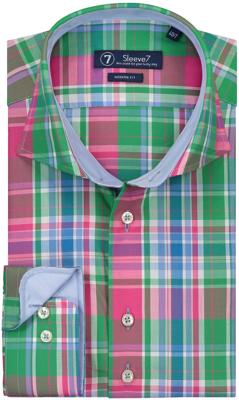 Sleeve7 Heren Overhemd Gekleurde Ruit Poplin