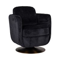 Richmond Draaibare Fauteuil Turner Chenille - Zwart - thumbnail