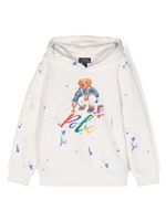 Ralph Lauren Kids hoodie en coton à imprimé Teddy Bear - Blanc