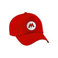 Bellatio Decorations game verkleed pet - loodgieter Mario - rood - kinderen - carnaval/themafeest   -