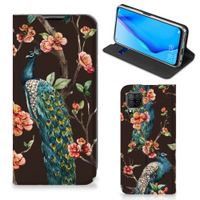 Huawei P40 Lite Hoesje maken Pauw met Bloemen - thumbnail