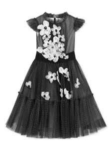 MARCHESA KIDS COUTURE robe à détails fleuris - Noir