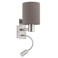 Eglo Wandlamp Pasteri bruine kap met leeslampje 96481