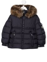 Moncler Enfant doudoune en fourrure artificielle - Bleu