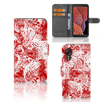 Telefoonhoesje met Naam Samsung Galaxy Xcover 5 Angel Skull Rood - thumbnail