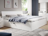 Tweepersoonsbed BETTY 180x200 cm met 2 lades wit - thumbnail