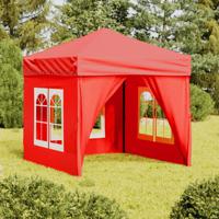 Partytent inklapbaar met zijwanden 2x2 m rood