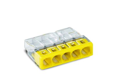 WAGO 2273-205-100 2273 Lasklem Flexibel: - Massief: 0.5-2.5 mm² Aantal polen: 5 100 stuk(s) Transparant, Geel