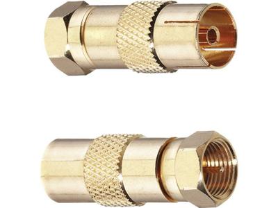Oehlbach 4402 F-Coax-adapter Verguld Aansluitingen: F-stekker, Coax-bus IEC 2 stuk(s)