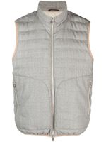 Brunello Cucinelli gilet matelassé à fermeture zippée - Gris - thumbnail