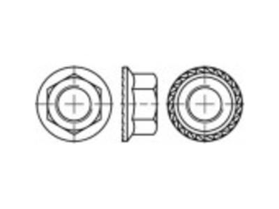 TOOLCRAFT 1067595 Zeskantige contramoeren met flens M4 DIN 6923 RVS A2 500 stuk(s)