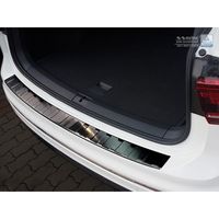 Zwart RVS Bumper beschermer passend voor Volkswagen Tiguan II incl. Allspace 2016- 'Ribs' AV245036 - thumbnail