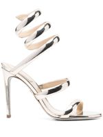 René Caovilla Cleo 110mm metallic leather sandals - Or