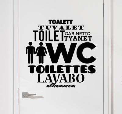Muurstickers WC talen Muurstickers WC talen