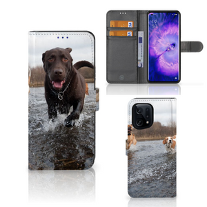 OPPO Find X5 Telefoonhoesje met Pasjes Honden Labrador