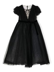 MARCHESA KIDS COUTURE robe longue en tulle à ornements en cristal - Noir