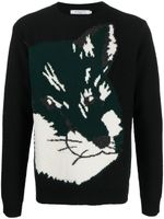 Maison Kitsuné pull Fox Head en jacquard - Noir