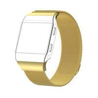 By Qubix - Compatible met Fitbit Ionic Milanese bandje - Maat: Large - Goud - Compatible fitbit bandje