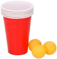 TOM beerpong 12 x 9,5 cm rood/geel 9-delig