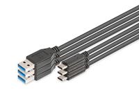 DIGITUS USB 2.0 aansluitkabel - 3 stuks - 1,0 m - USB A (St) naar USB C (St) - 480 Mbit/s - verbindingskabel - zwart, USB 2.0-1,0 m - 3 stuks