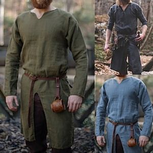 Middeleeuws Renaissance 17e eeuw Hemd Tuniek Krijger Viking Ranger Elf Walhalla Voor heren Boogschieten Halloween LARP Hemd Lightinthebox