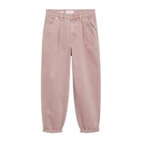 Mango cropped high waist straight fit broek oudroze