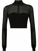 Dolce & Gabbana pull-bustier à coupe crop - Noir - thumbnail