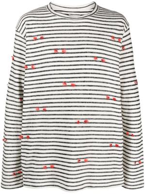 Henrik Vibskov Gestreept T-shirt van biologisch katoen - Wit Henrik Vibskov Gestreept T-shirt van biologisch katoen - Wit