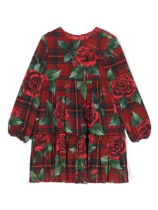 Dolce & Gabbana Kids robe mi-longue à motif tartan - Rouge