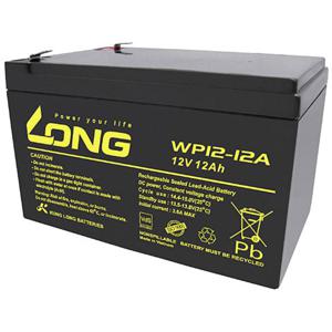 Long WP12-12A/F1 Loodaccu 12 V 12 Ah Loodvlies (AGM) (b x h x d) 151 x 98 x 98 mm Kabelschoen 4.8 mm VDS-certificering, Geringe zelfontlading, Onderhoudsvrij