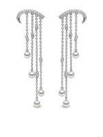 Yoko London boucles d'oreilles Novus en or blanc 18ct ornés de diamants et de perles Akoya - Argent