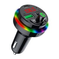 Bluetooth 5.0 FM-zender / autolader met RGB F17 - zwart