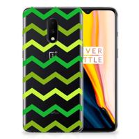 OnePlus 7 TPU bumper Zigzag Groen