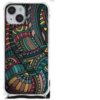 iPhone 14 Plus Doorzichtige Silicone Hoesje Aztec - thumbnail