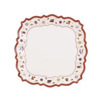 Villeroy en Boch Toy's Delight serveerbord, 26 x 26 cm, premium porselein, wit/rood