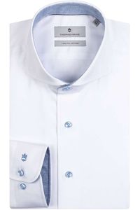 Thomas Maine Tailored Fit Overhemd wit, Effen