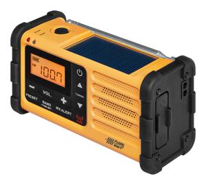 Sangean Survivor DAB Outdoorradio DAB+, VHF (FM) Noodradio Acculaadfunctie, Zaklamp, Oplaadbaar, Handslinger, Zonnepaneel Geel