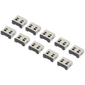 Renkforce rf-USBBlocker-02 USB-A-poortslot Set van 10 stuks Zilver Zonder sleutel