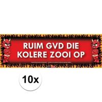 10x Sticky Devil stickers tekst Ruim gvd die kolere zooi op