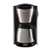 Philips Café Gaia Koffiezetapparaat met Druppelfilter, 1.2L Roestvrijstalen Thermische Kan, Rijke Koffiesmaak, Waterniveauaanduiding, Zwart/Metaal (HD7546/20)