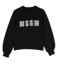 MSGM Kids sweat en coton à ornements - Noir