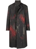 Yohji Yamamoto manteau asymétrique à motif abstrait - Gris