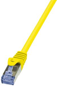 LogiLink CQ3057S RJ45 Netwerkkabel, patchkabel CAT 6A S/FTP 2.00 m Geel Vlambestendig, Snagless 1 stuk(s)