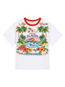 Dolce & Gabbana Kids t-shirt à imprimé cachemire - Blanc