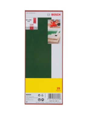 Bosch Accessories 2607017106 Oscillerend schuurpapier Geperforeerd Korrelgrootte (num) 120 (l x b) 230 mm x 93 mm 25 stuk(s)