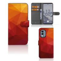 Book Case voor Nokia X30 Polygon Red - thumbnail