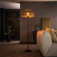 LifestyleFurn Vloerlamp Stefen 164cm hoog - Zwart bruin - thumbnail