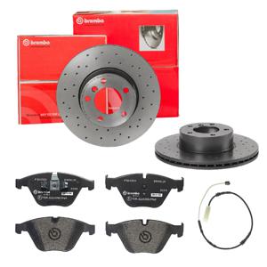 Remmenset, remschijf BREMBO, Remschijftype: Geperforeerd / Geventileerd, Inbouwplaats: Vooras, u.a. für BMW