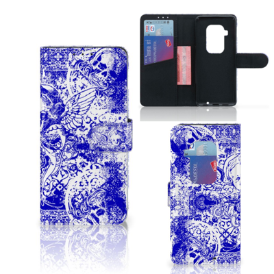 Telefoonhoesje met Naam Motorola One Zoom Angel Skull Blauw Telefoonhoesje met Naam Motorola One Zoom Angel Skull Blauw