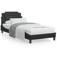 Bed met matras kunstleer zwart 90x190 cm SKU: V3208831 - thumbnail